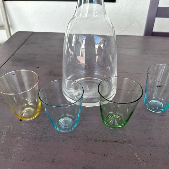 Anthropologie Sangria/Wine Carafe with 4 drinking glasses - Picture 8 of 10